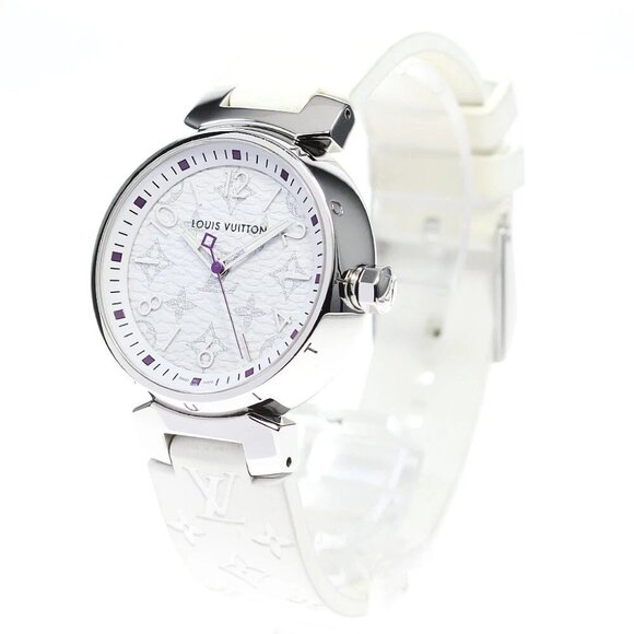 LOUIS VUITTON Tambour QA116 Monogram white Dial Quartz Ladies Watch_846177 - Picture 1 of 7
